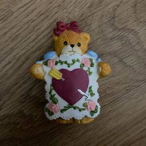 Lucy & Me Valentine card with heart bear figurine